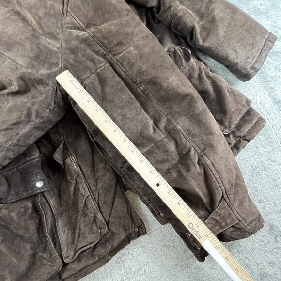 VTG Colebrook Leather Jacket Mens Large Brown Bomber Quilt Lined Coat 90s Y2K - Picture 8 of 16